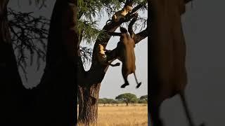 코끼리가 나무 위 사자를 향해 올라간다?!ㅣElephant Tries to Climb Tree After Lion Using Its Trunk! #elephant #lion