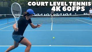 World No.1 Iga Swiatek 2024 Court Level Practice with Caroline Garcia (4K 60FPS)