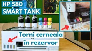 HP 580 Smart Tank, imprimantă în care torni cerneala cu sticla