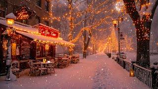 Relax on a Winter Night with Deep Jazz Music - Smooth Jazz at a Street Café for the Soul to Soar