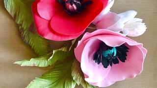 МК БОЛЬШОЙ МАК ИЗ СОФТИНА DIY BIG POPPY FLOWERS