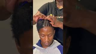 Doing cornrows on very short hair.  #shorthair #menshairstyle #cornrows