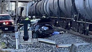 Three killed in collision with freight train in Harvey