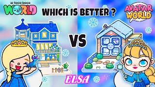 Which is better?  Toca Life World vs Avatar World Elsa House Toca Boca House IdeasToca Life World