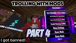Trolling with a soundboard in Gorilla Tag (Part 4) Got Banned!!!