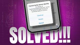 How To Fix Cannot Verify Server Identity on iPhone | Safari Browser Server Identity Error Solution