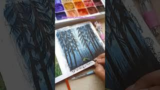 Watch till the end/ Easy Landscape Painting #gouache #painting #art #landscape