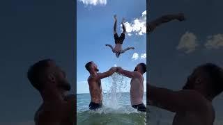 Сальто назад  #лето #акробатика #анапа #школа #каникулы #море #жара #sea #beach #acrobatics