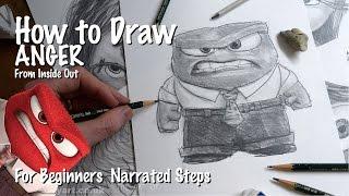 How to Draw ANGER from Disney Pixar's Inside Out for Beginners