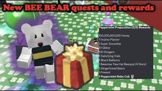 NEW bee bear quests 1-5 PEPPERMINT CUB BUDDY Quests and Rewards Bee Swarm Simulator