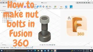 How to make Nut and Bolt in fusion 360 | Render | Animation