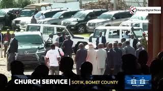 President Ruto arrives in Sotik, Bomet for a Sunday service!!