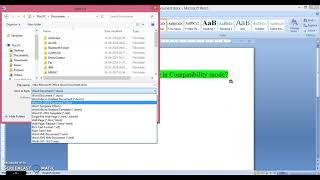 How to save a Word file in Compatibility mode?