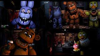 Five Nights at Freddy's 1 + 2 - All Jumpscares!