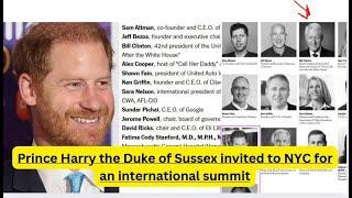 Prince Harry the Duke of Sussex invited to NYC at an international summit