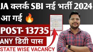 SBI Junior Associates Clerk New Recruitment 2024 | Sbi Clerk Vacancy 2024