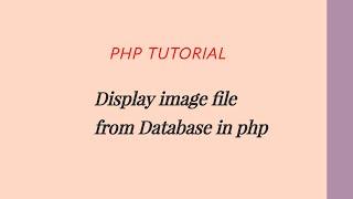 Display image file from database using PHP || how to display image in php from database