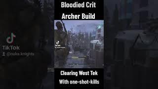 Bloodied Crit Archer Build clearing West Tek with a Compound Bow. #Fallout76 #fallout #fallouttok