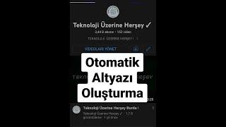 Otomatik Altyazı Oluşturma Nasıl Yapılır? #shorts