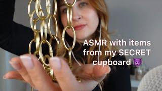 ASMR with items from my *SECRET* cupboard! Ribbon, leather, lace and chain.