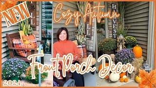 NEWFALL PORCH DECORATE WITH ME  2024 | SMALL FRONT PORCH FALL IDEAS | DECORATE WITH ME FOR FALL