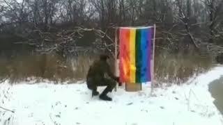 Gigachad burns the LGBTQ+ flag