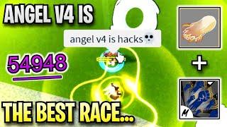 Angel V4 + Dough V2 Is The MOST BROKEN BUILD... | Bounty Hunting + Combo (Blox Fruits)