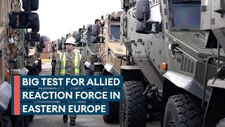 British personnel and vehicles cross Europe for Nato's Allied Reaction Force