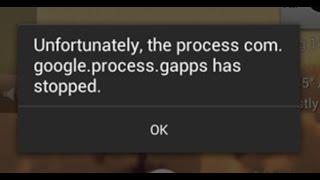 how to fix unfortunately the process com.google.process.gapps has stopped