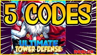 5 NEW WORKING CODES for ️ ULTIMATE TOWER DEFENSE ️  CHRISTMAS Update ️ Roblox 2024