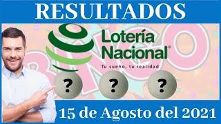 Lotería Nacional noche Domingo 15 de Agosto del 2021 #todaslasloteriasdominicanas