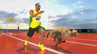 Usain Bolt VS Cheetah (3D Speed Comparison)