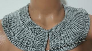 yakadan elastic waistcoat model, iki şış ırşı yalek model yapılışı, #knitting