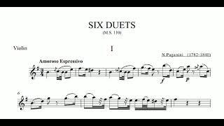 Paganini: 6 Duets for Violin and Guitar MS.110 (Sheet Music)