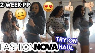 2 WEEK POSTPARTUM FASHION NOVA TRY ON HAUL | Harmony