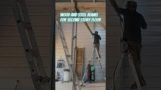 shop under construction. #loft #carport #metalshop #versatube