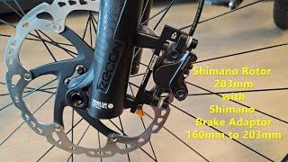 Upgraded my SHIMANO ROTOR 160mm to 203mm with SHIMANO F203P/P DISC BRAKE ADAPTOR