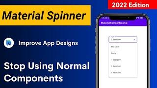 Material spinner in android studio | Material spinner android | How to create spinner in android