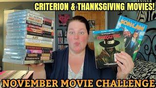 NOVEMBER MOVIE CHALLENGE - Criterion & Thanksgiving Films!