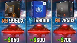 RYZEN 9 9950X vs INTEL i9-14900K vs RYZEN 9 7950X | Test in 6 Games