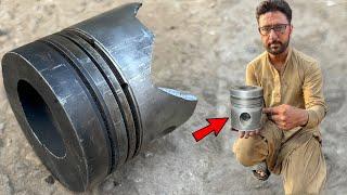 Unbelievable Piston Restoration, Fully Broken Backside Saved with Lathe Threading & Welding Process