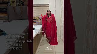 SC3726- PARTY WEAR VELVET ORGANZA FABRIC SEQUENCE AND JERRY WORKED CHURIDHAR SET
