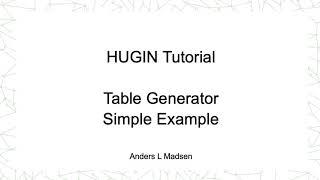 Table Generator Tutorial with Simple Example