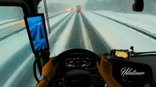 POV Winter adventures in Europe by truck DAF XG Nikotimer