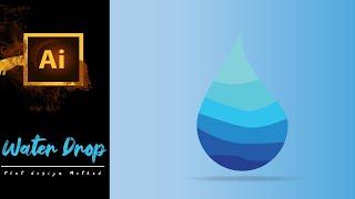 How to Design this Water Drop using The Flat Design Method| Illustrator CC tutorial