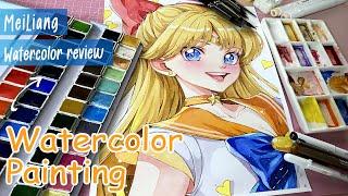 Unboxing+Review MeiLiang Watercolor Paint Set, 48 Colors/Coloring Sailor Venus