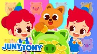 Alcancía de Cerdito | ¡Ahorremos Dinero! | Canciones Infantiles | JunyTony en español