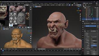 Let's Sculpt an Orc Creature  in Blender 3D (Character Sculpting Timelapse)