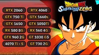 11 GPUs | Dragon Ball Sparking Zero : RX 580, GTX 1050 Ti, 1650, 1660s, RTX 2060, 4070tis