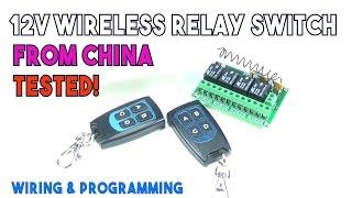 12V 4CH Channel 315Mhz Wireless Remote Control Switch TEST,WIRING